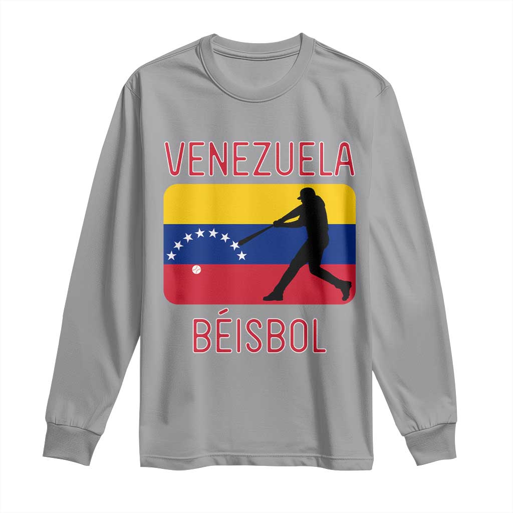 Venezuela Beisbol Flag Long Sleeve Shirt Venezuelan Baseball Pride Latino Sports Fans TS02 Sport Gray Print Your Wear
