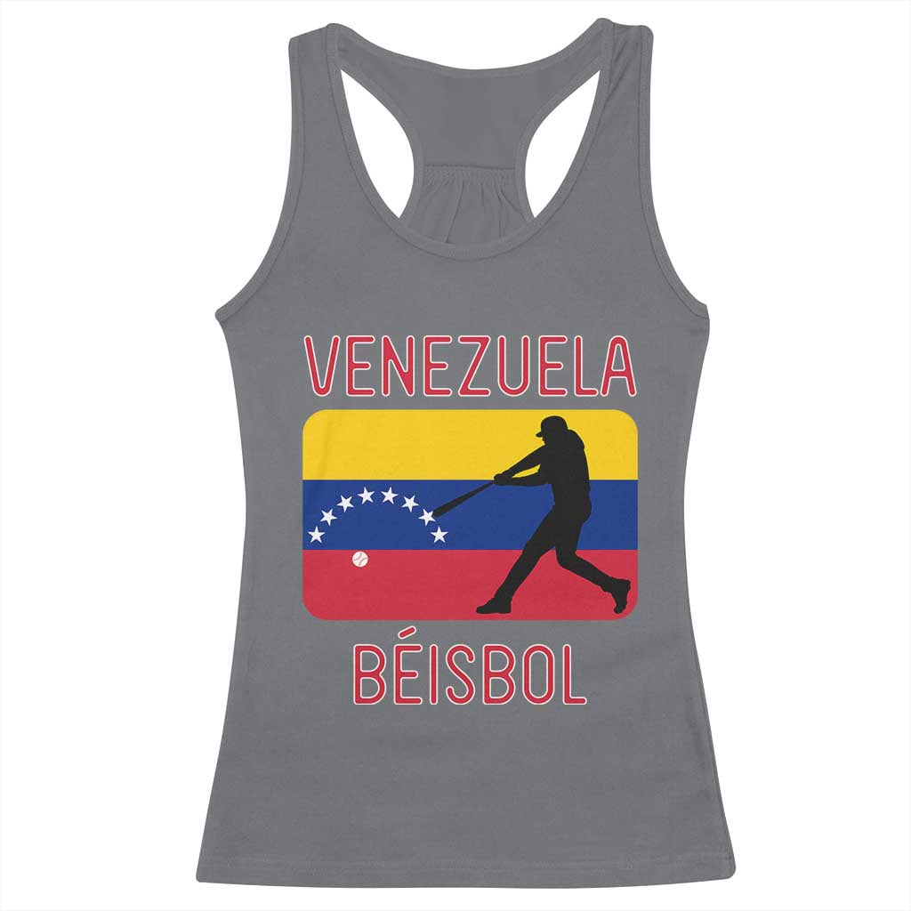 Venezuela Beisbol Flag Racerback Tank Top Venezuelan Baseball Pride Latino Sports Fans TS02 Charcoal Print Your Wear