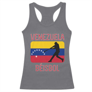 Venezuela Beisbol Flag Racerback Tank Top Venezuelan Baseball Pride Latino Sports Fans TS02 Charcoal Print Your Wear