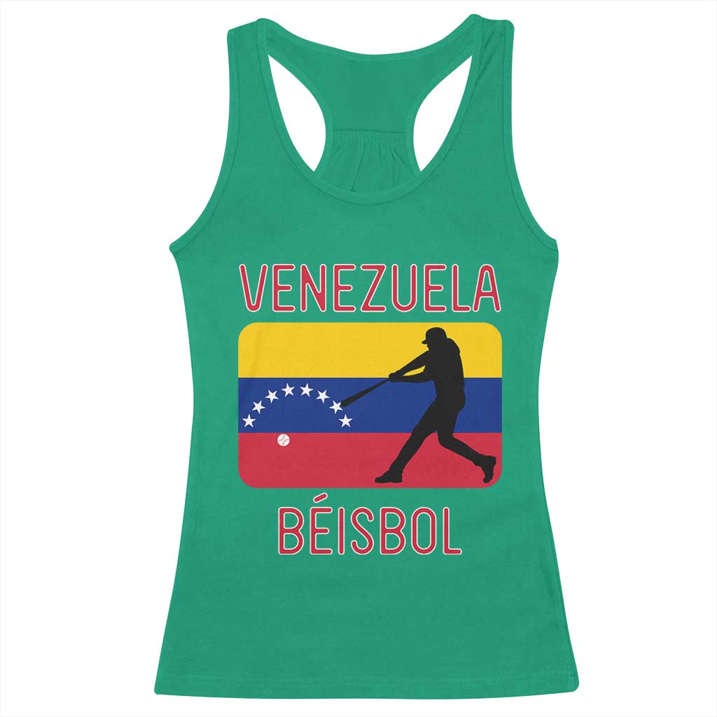 Venezuela Beisbol Flag Racerback Tank Top Venezuelan Baseball Pride Latino Sports Fans TS02 Irish Green Print Your Wear