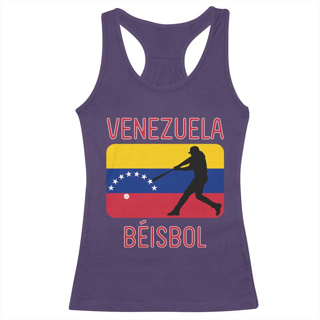 Venezuela Beisbol Flag Racerback Tank Top Venezuelan Baseball Pride Latino Sports Fans TS02 Purple Print Your Wear