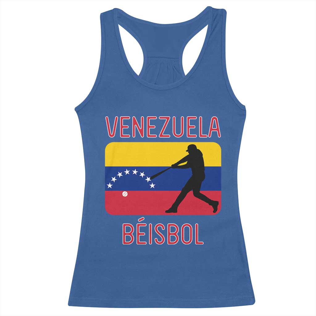 Venezuela Beisbol Flag Racerback Tank Top Venezuelan Baseball Pride Latino Sports Fans TS02 Royal Blue Print Your Wear