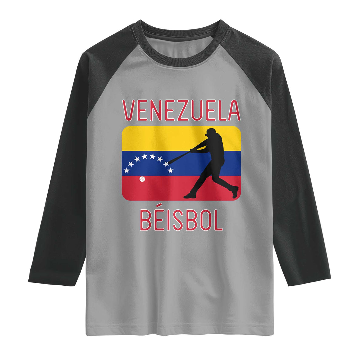 Venezuela Beisbol Flag Raglan Shirt Venezuelan Baseball Pride Latino Sports Fans TS02 Sport Gray Black Print Your Wear