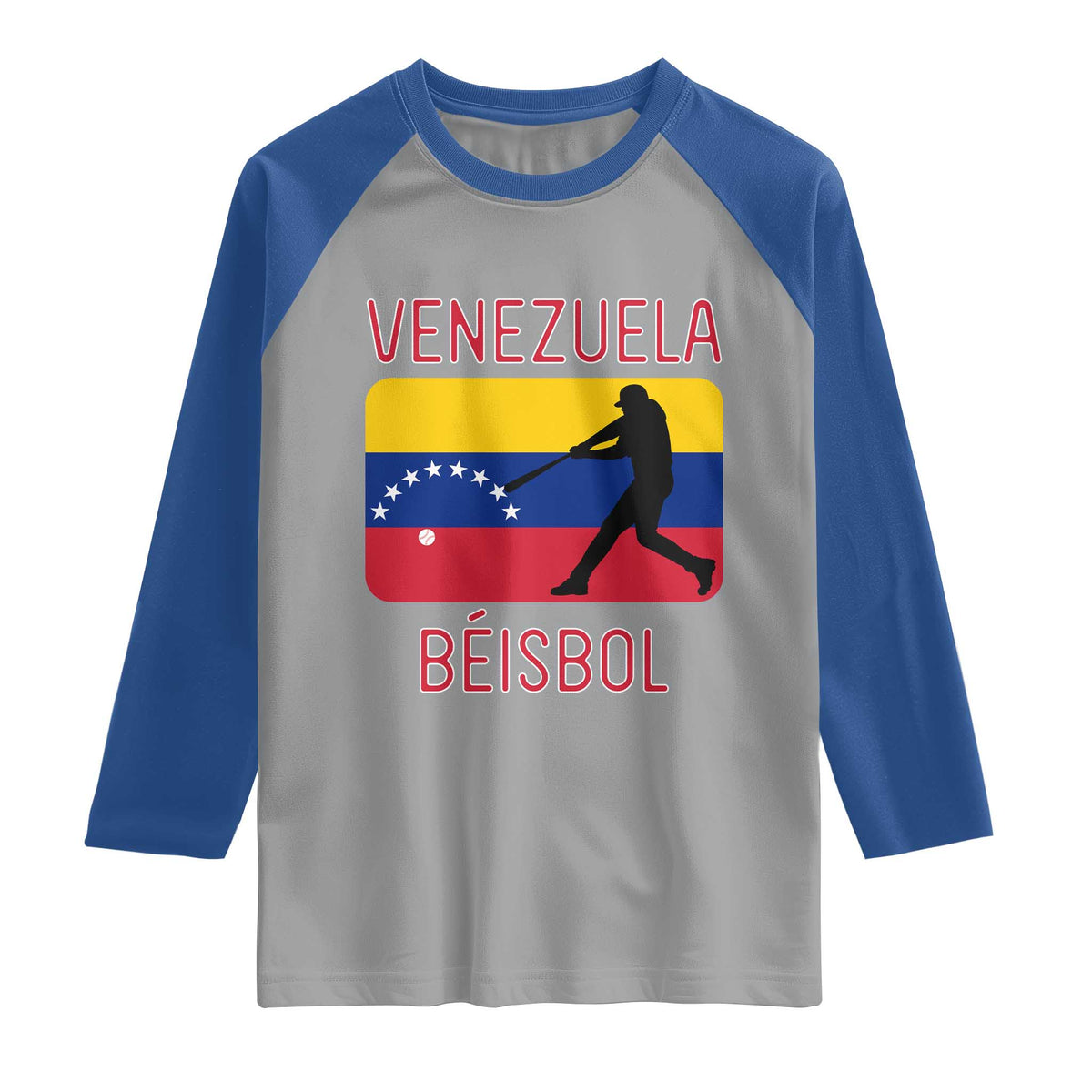 Venezuela Beisbol Flag Raglan Shirt Venezuelan Baseball Pride Latino Sports Fans TS02 Sport Gray Royal Print Your Wear