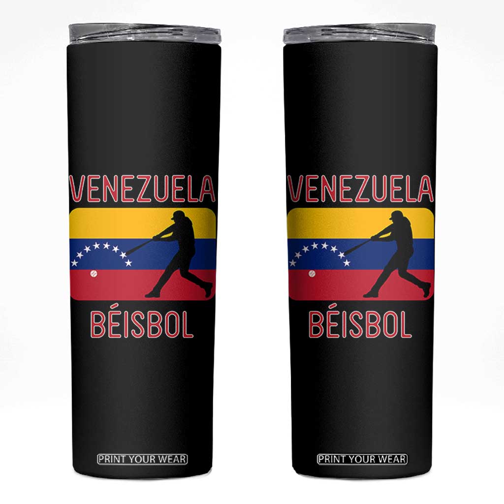 Venezuela Beisbol Flag Skinny Tumbler Venezuelan Baseball Pride Latino Sports Fans TS02 Black Print Your Wear