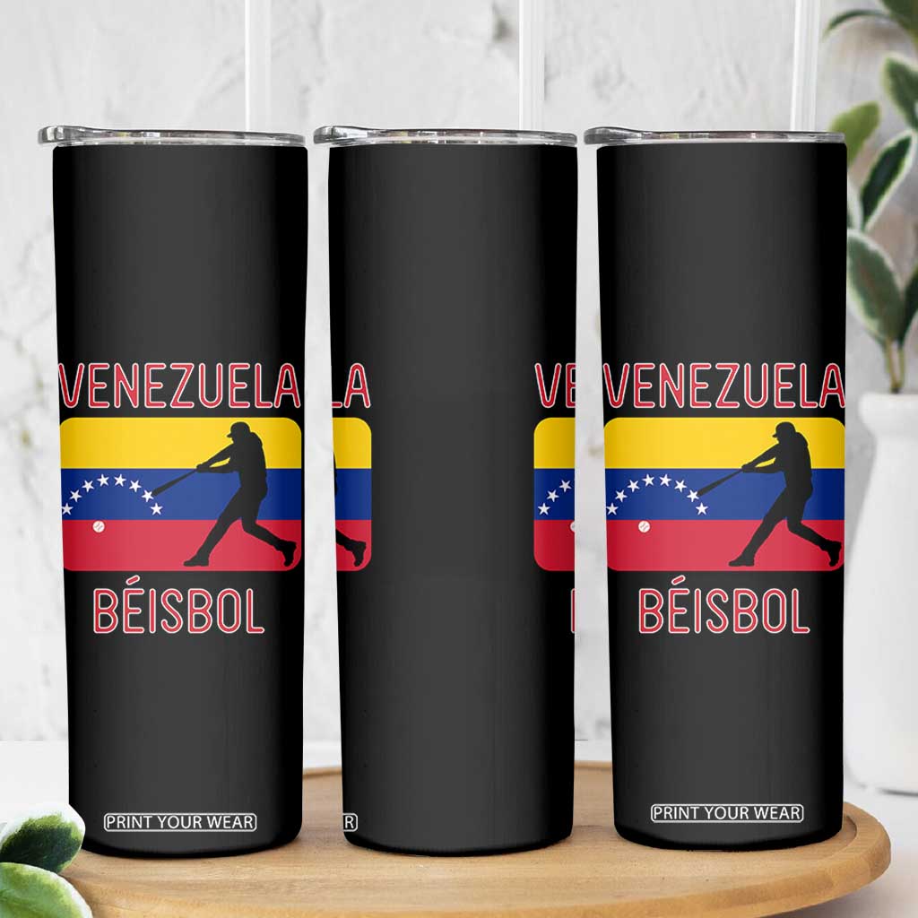 Venezuela Beisbol Flag Skinny Tumbler Venezuelan Baseball Pride Latino Sports Fans TS02 Print Your Wear