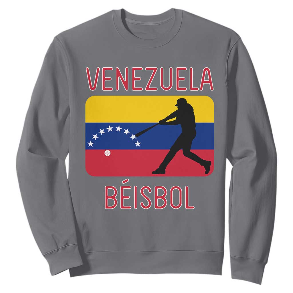 Venezuela Beisbol Flag Sweatshirt Venezuelan Baseball Pride Latino Sports Fans TS02 Charcoal Print Your Wear