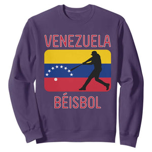 Venezuela Beisbol Flag Sweatshirt Venezuelan Baseball Pride Latino Sports Fans TS02 Purple Print Your Wear