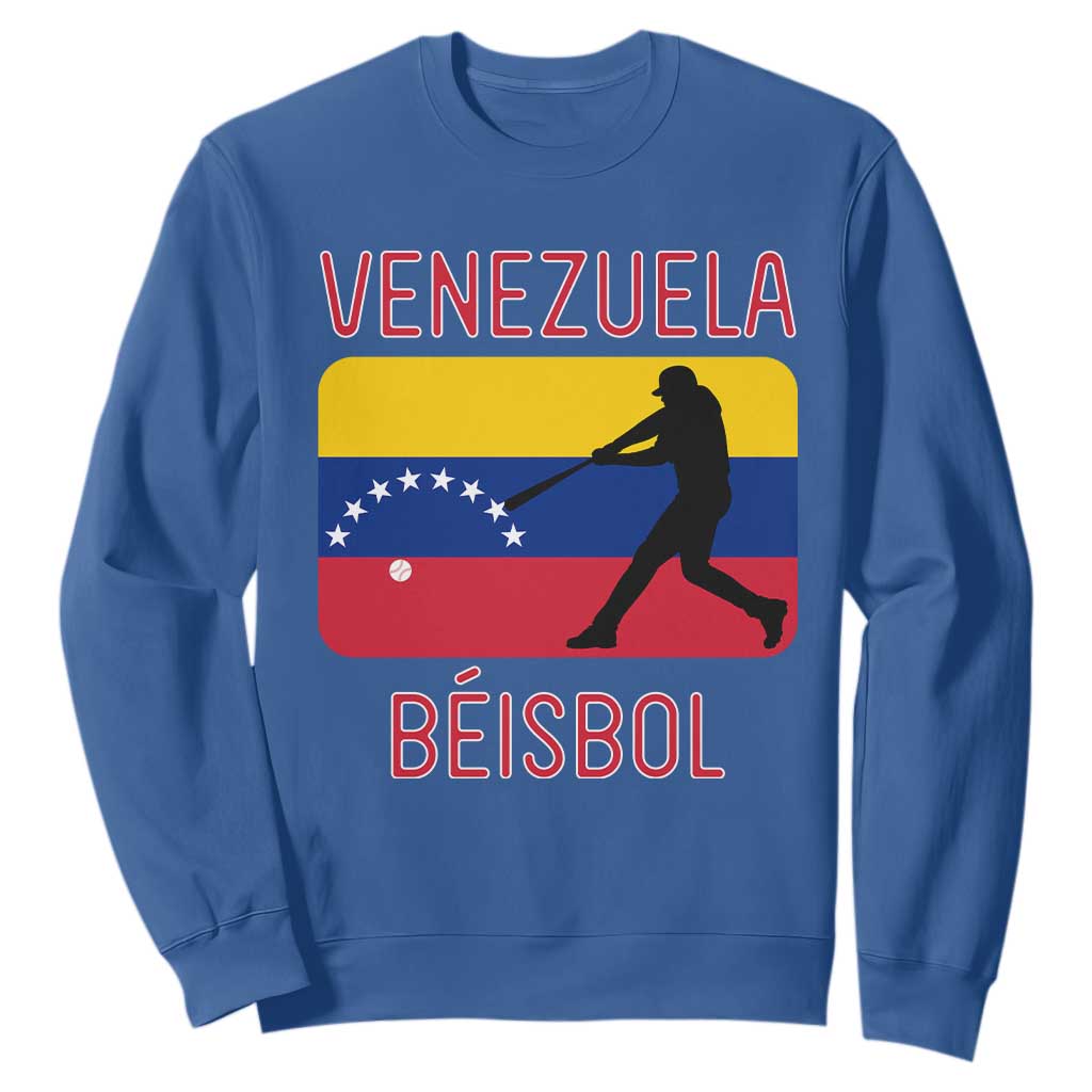 Venezuela Beisbol Flag Sweatshirt Venezuelan Baseball Pride Latino Sports Fans TS02 Royal Blue Print Your Wear