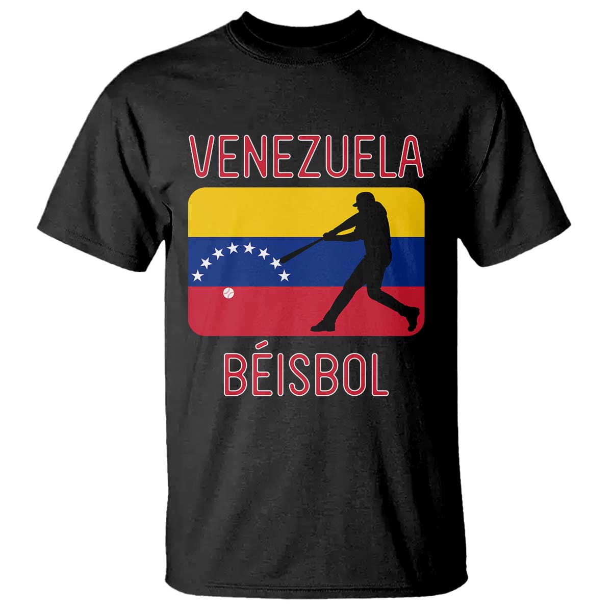 Venezuela Beisbol Flag T Shirt Venezuelan Baseball Pride Latino Sports Fans TS02 Black Print Your Wear