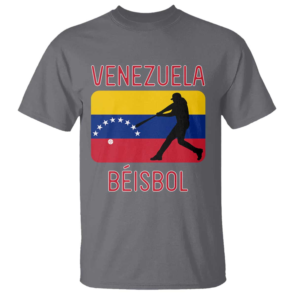 Venezuela Beisbol Flag T Shirt Venezuelan Baseball Pride Latino Sports Fans TS02 Charcoal Print Your Wear
