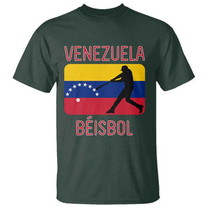 Venezuela Beisbol Flag T Shirt Venezuelan Baseball Pride Latino Sports Fans TS02 Dark Forest Green Print Your Wear