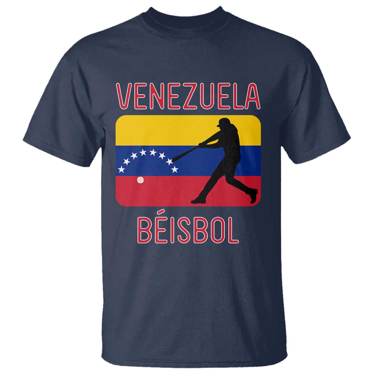 Venezuela Beisbol Flag T Shirt Venezuelan Baseball Pride Latino Sports Fans TS02 Navy Print Your Wear