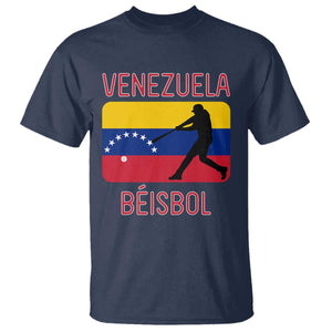 Venezuela Beisbol Flag T Shirt Venezuelan Baseball Pride Latino Sports Fans TS02 Navy Print Your Wear