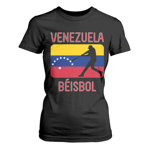 Venezuela Beisbol Flag T Shirt For Women Venezuelan Baseball Pride Latino Sports Fans TS02 Black Print Your Wear
