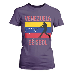 Venezuela Beisbol Flag T Shirt For Women Venezuelan Baseball Pride Latino Sports Fans TS02 Purple Print Your Wear