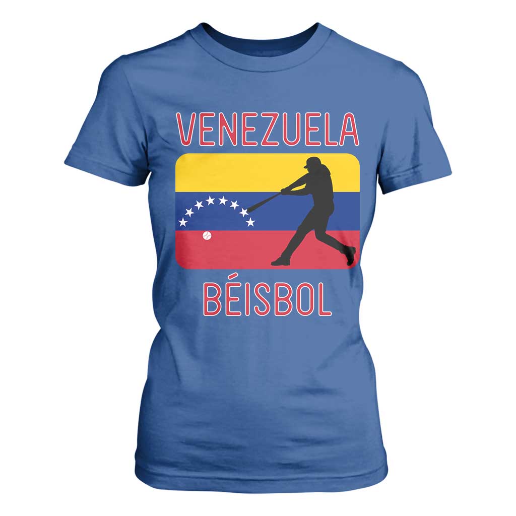 Venezuela Beisbol Flag T Shirt For Women Venezuelan Baseball Pride Latino Sports Fans TS02 Royal Blue Print Your Wear