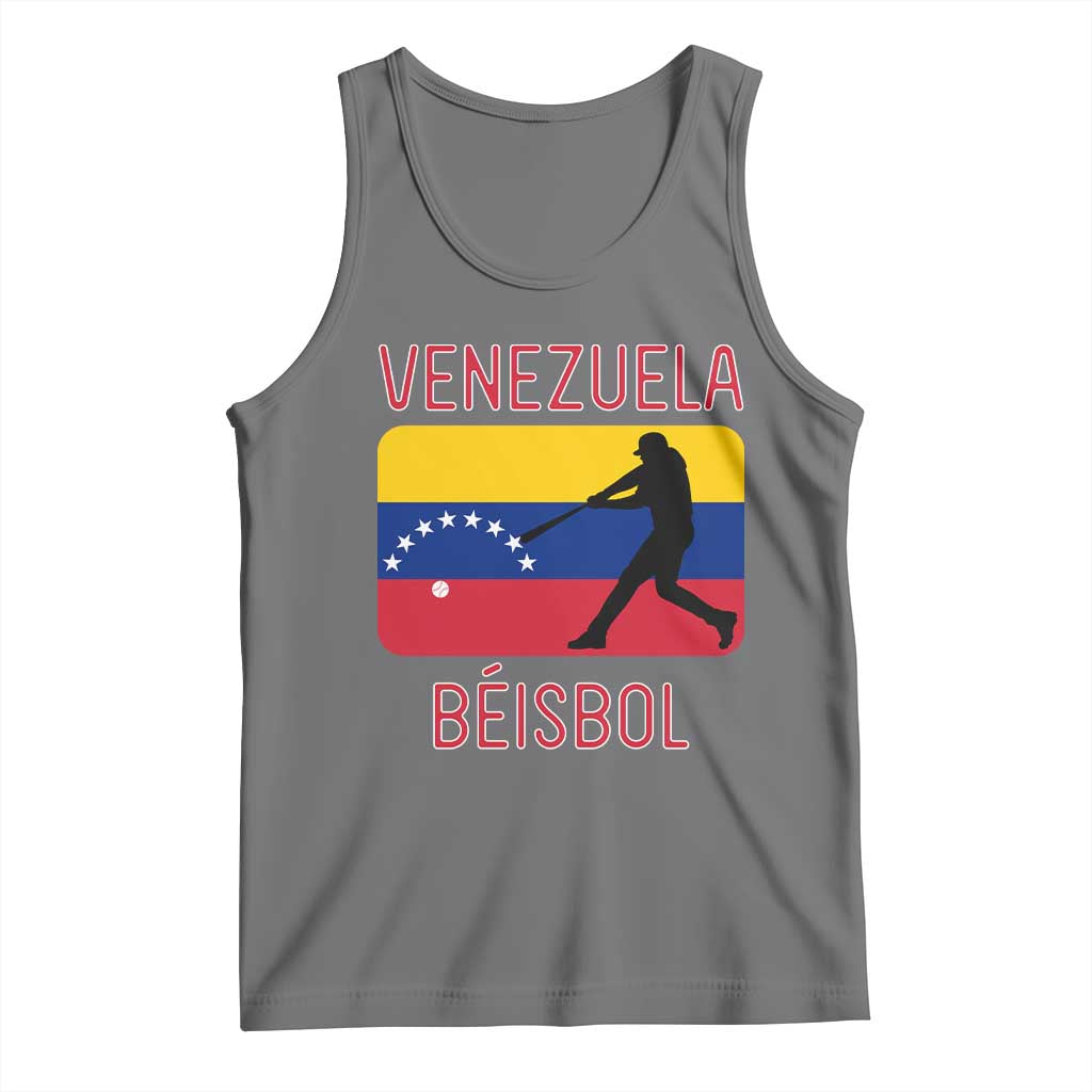 Venezuela Beisbol Flag Tank Top Venezuelan Baseball Pride Latino Sports Fans TS02 Black Heather Print Your Wear