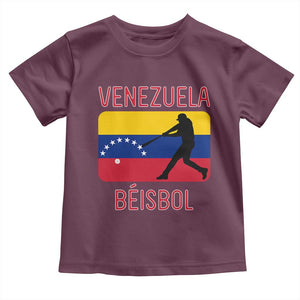 Venezuela Beisbol Flag Toddler T Shirt Venezuelan Baseball Pride Latino Sports Fans TS02 Maroon Print Your Wear