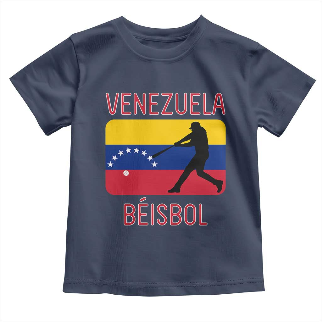 Venezuela Beisbol Flag Toddler T Shirt Venezuelan Baseball Pride Latino Sports Fans TS02 Navy Print Your Wear