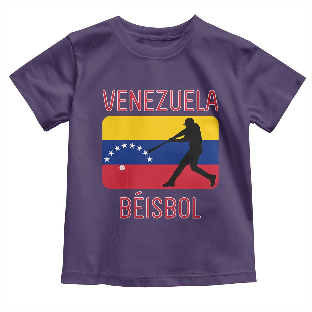 Venezuela Beisbol Flag Toddler T Shirt Venezuelan Baseball Pride Latino Sports Fans TS02 Purple Print Your Wear