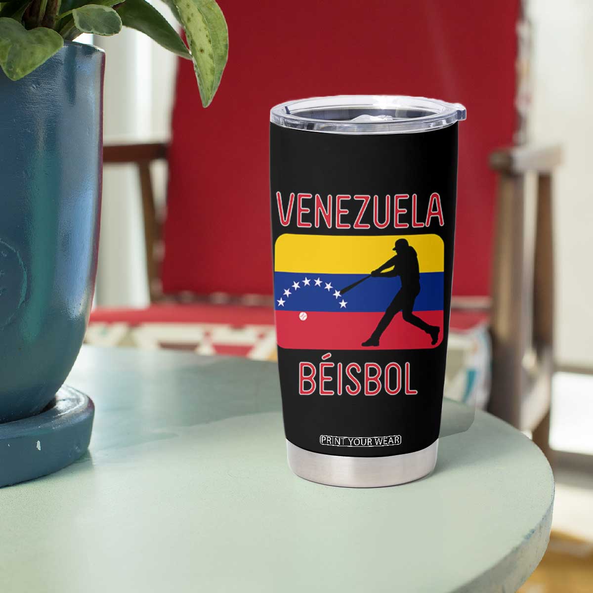 Venezuela Beisbol Flag Tumbler Cup Venezuelan Baseball Pride Latino Sports Fans TS02 Print Your Wear