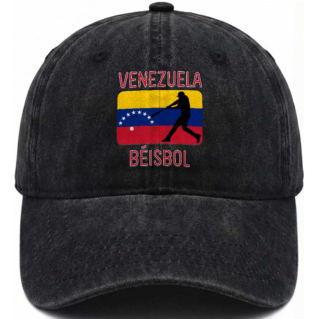 Venezuela Beisbol Flag Washed Cotton Baseball Cap Venezuelan Baseball Pride Latino Sports Fans TS02 Print Your Wear