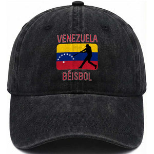 Venezuela Beisbol Flag Washed Cotton Baseball Cap Venezuelan Baseball Pride Latino Sports Fans TS02 Print Your Wear