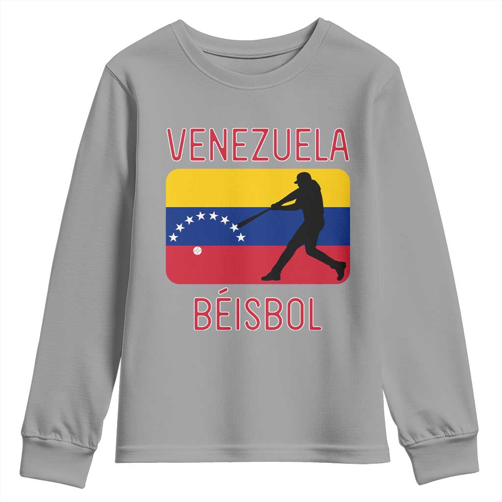 Venezuela Beisbol Flag Youth Sweatshirt Venezuelan Baseball Pride Latino Sports Fans TS02 Sport Gray Print Your Wear