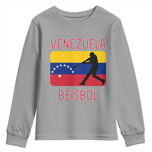 Venezuela Beisbol Flag Youth Sweatshirt Venezuelan Baseball Pride Latino Sports Fans TS02 Sport Gray Print Your Wear