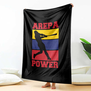 Arepa Power Venezuela Baseball Flag Throw Blanket Funny Venezuelan Pride Gift for Beisbol Lovers TS02 Print Your Wear