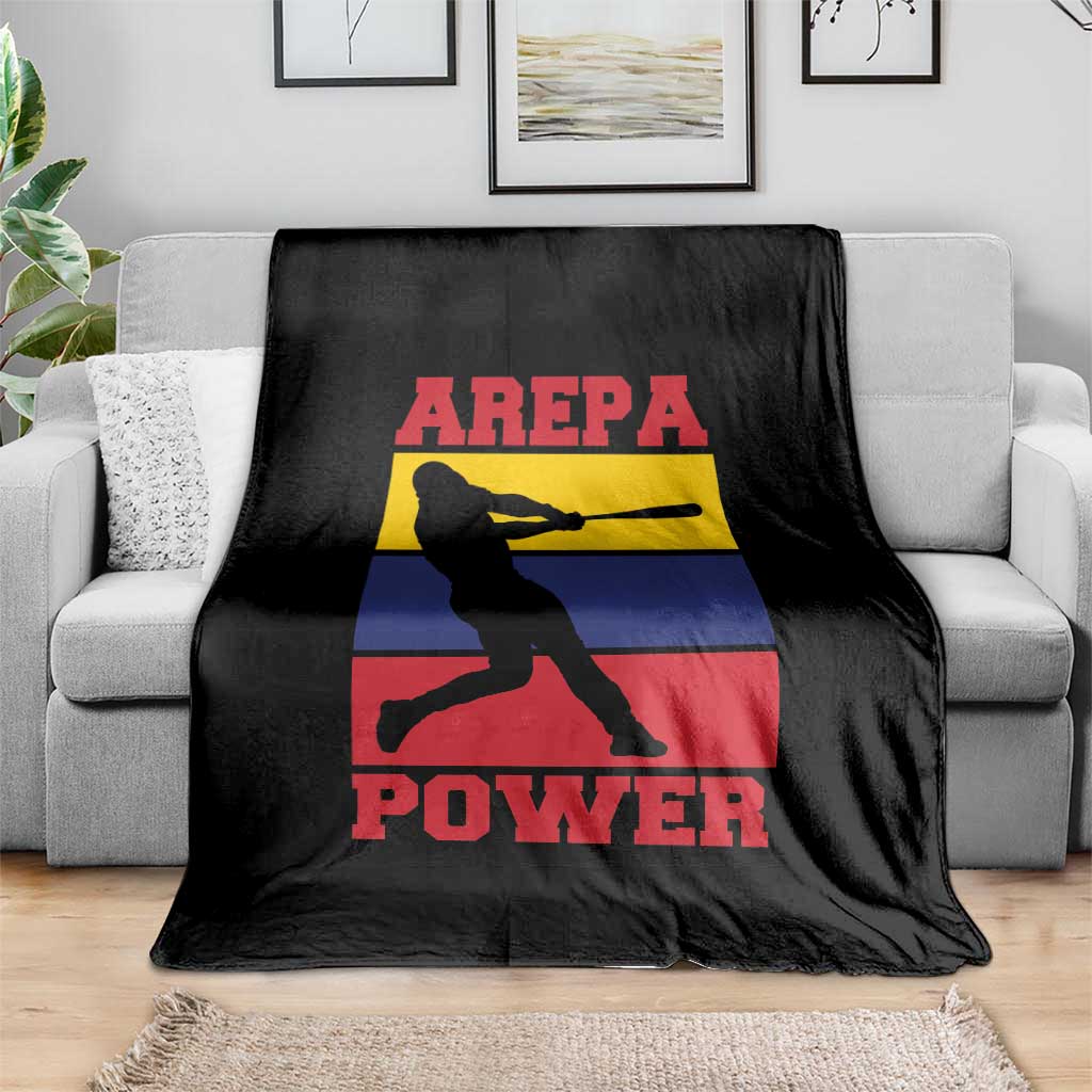 Arepa Power Venezuela Baseball Flag Throw Blanket Funny Venezuelan Pride Gift for Beisbol Lovers TS02 Print Your Wear