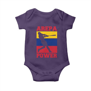 Arepa Power Venezuela Baseball Flag Baby Onesie Funny Venezuelan Pride Gift for Beisbol Lovers TS02 Purple Print Your Wear