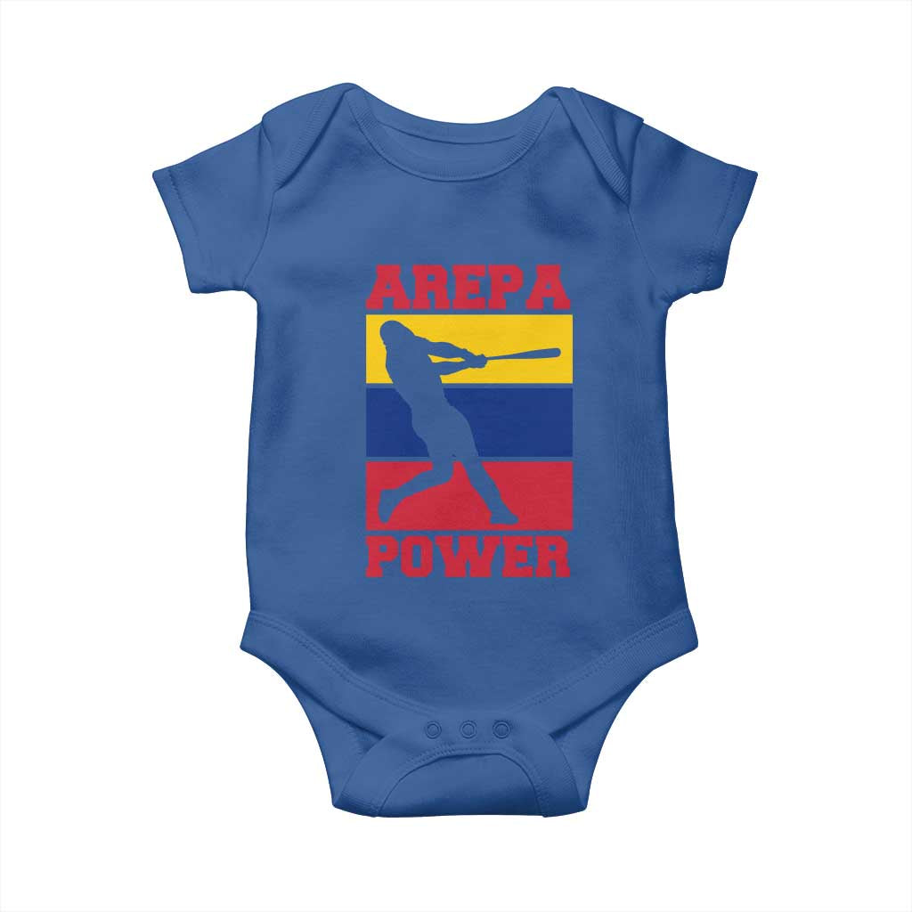 Arepa Power Venezuela Baseball Flag Baby Onesie Funny Venezuelan Pride Gift for Beisbol Lovers TS02 Royal Blue Print Your Wear