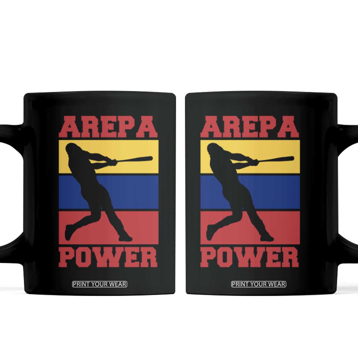 Arepa Power Venezuela Baseball Flag Coffee Mug Funny Venezuelan Pride Gift for Beisbol Lovers TS02 Black Print Your Wear