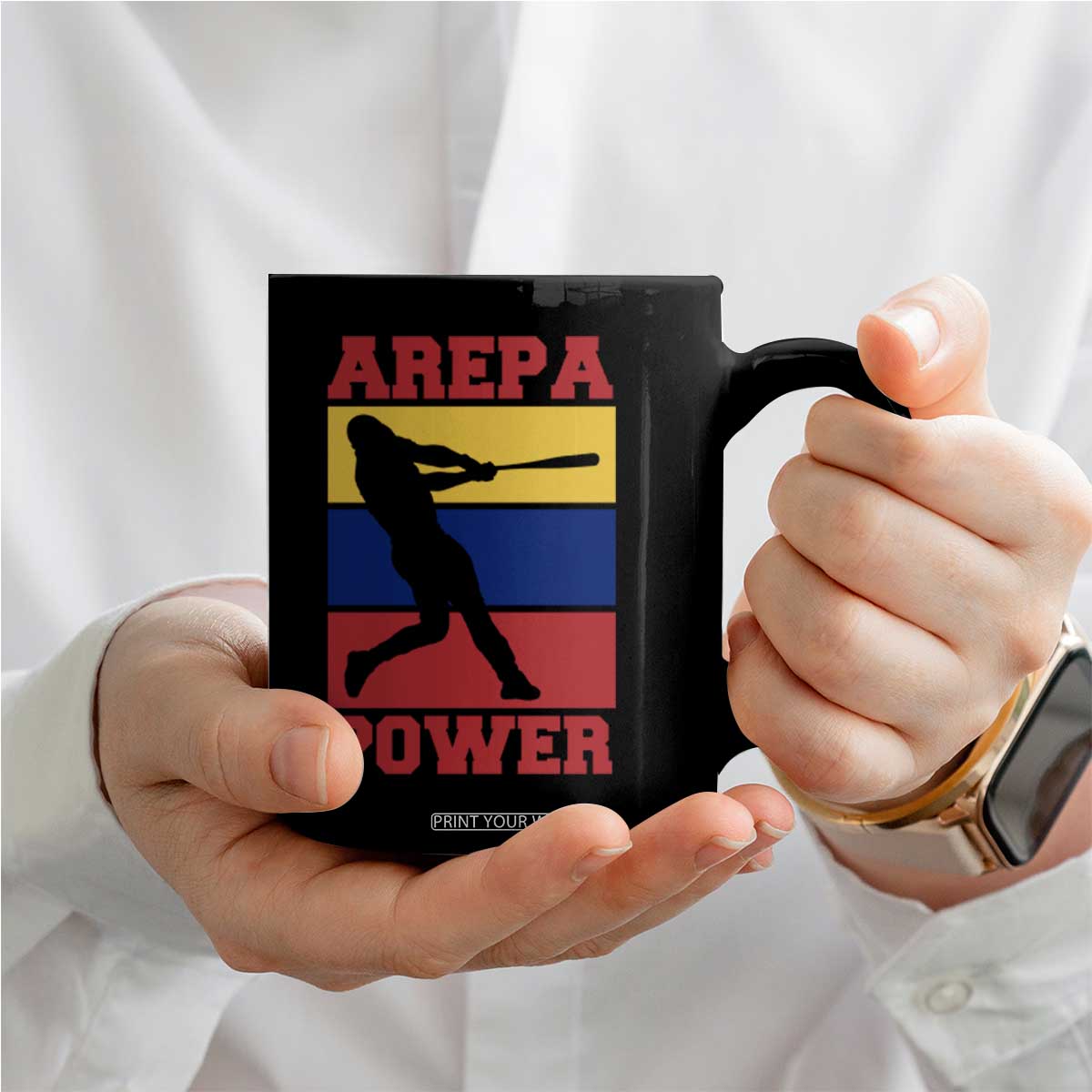 Arepa Power Venezuela Baseball Flag Coffee Mug Funny Venezuelan Pride Gift for Beisbol Lovers TS02 Print Your Wear