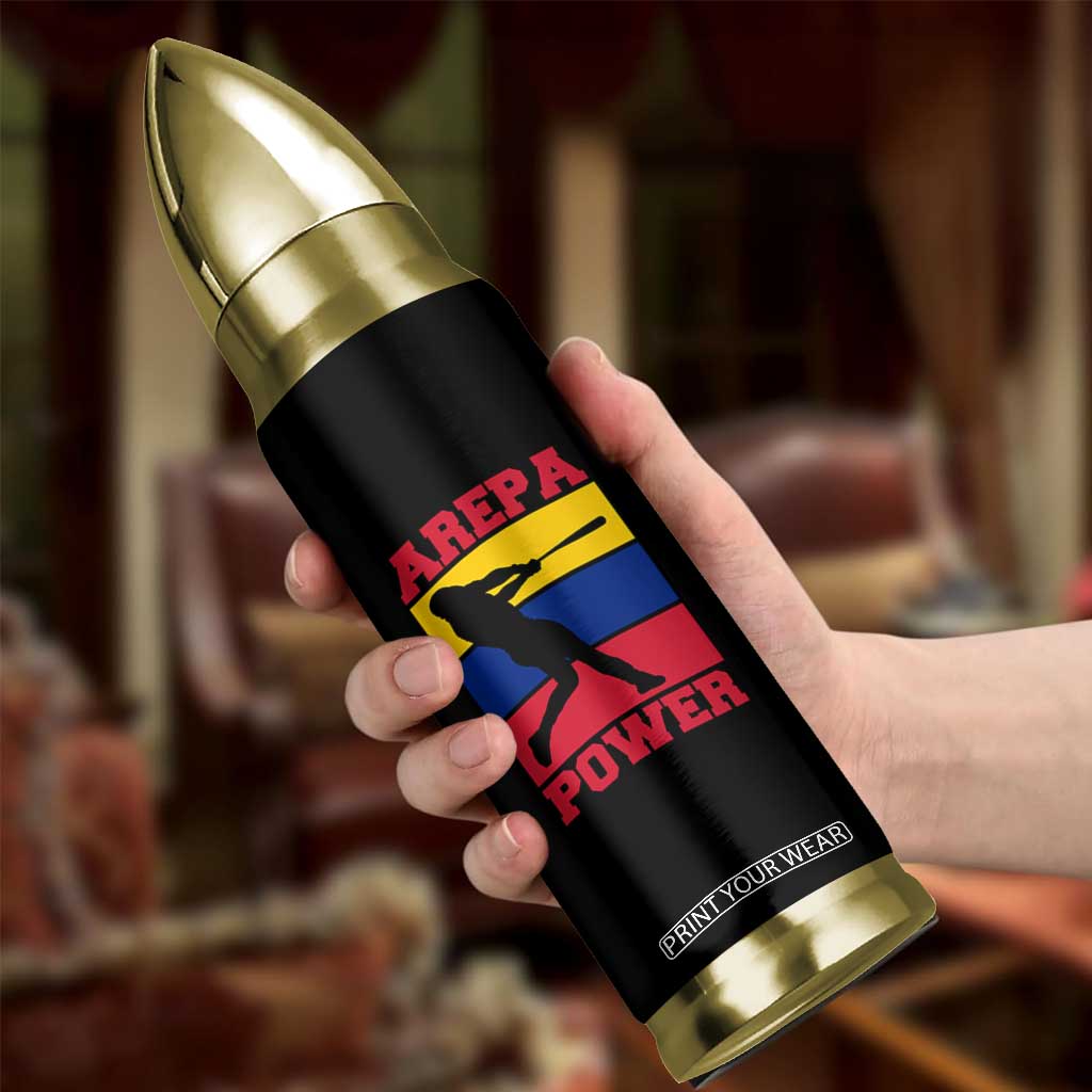 Arepa Power Venezuela Baseball Flag Bullet Tumbler Funny Venezuelan Pride Gift for Beisbol Lovers TS02 Print Your Wear