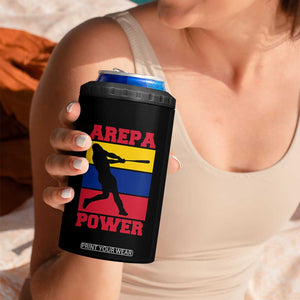 Arepa Power Venezuela Baseball Flag 4 in 1 Can Cooler Tumbler Funny Venezuelan Pride Gift for Beisbol Lovers TS02 Print Your Wear