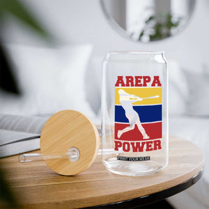 Arepa Power Venezuela Baseball Flag Glass Can Funny Venezuelan Pride Gift for Beisbol Lovers TS02 Print Your Wear