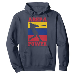 Arepa Power Venezuela Baseball Flag Hoodie Funny Venezuelan Pride Gift for Beisbol Lovers TS02 Navy Print Your Wear