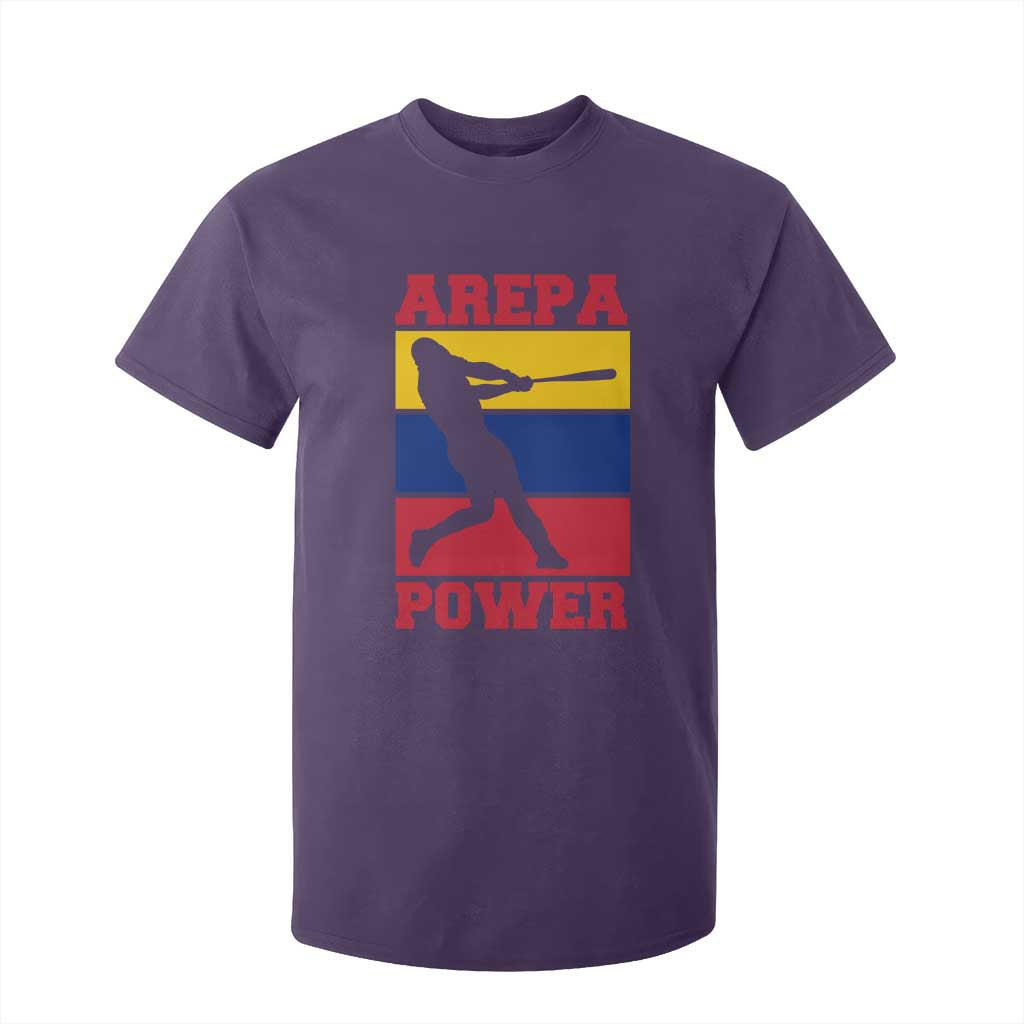 Arepa Power Venezuela Baseball Flag T Shirt For Kid Funny Venezuelan Pride Gift for Beisbol Lovers TS02 Purple Print Your Wear
