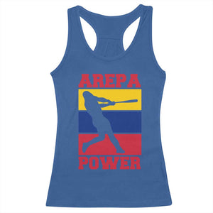 Arepa Power Venezuela Baseball Flag Racerback Tank Top Funny Venezuelan Pride Gift for Beisbol Lovers TS02 Royal Blue Print Your Wear