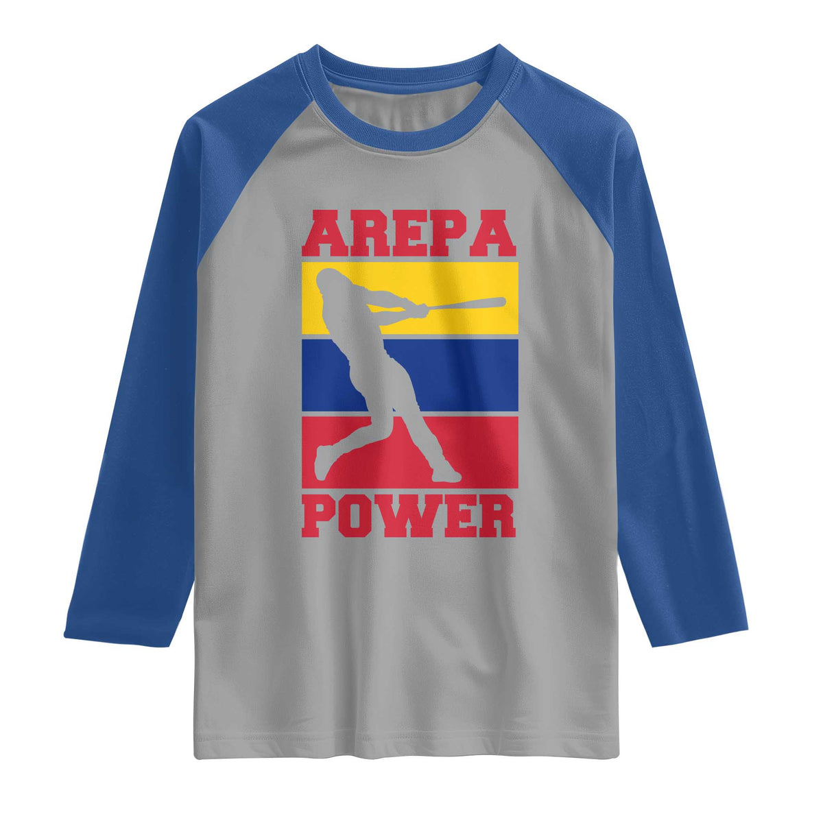 Arepa Power Venezuela Baseball Flag Raglan Shirt Funny Venezuelan Pride Gift for Beisbol Lovers TS02 Sport Gray Royal Print Your Wear