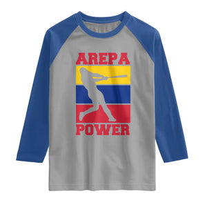 Arepa Power Venezuela Baseball Flag Raglan Shirt Funny Venezuelan Pride Gift for Beisbol Lovers TS02 Sport Gray Royal Print Your Wear