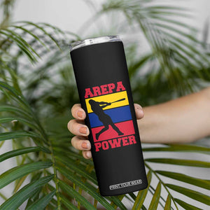 Arepa Power Venezuela Baseball Flag Skinny Tumbler Funny Venezuelan Pride Gift for Beisbol Lovers TS02 Print Your Wear