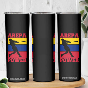 Arepa Power Venezuela Baseball Flag Skinny Tumbler Funny Venezuelan Pride Gift for Beisbol Lovers TS02 Print Your Wear