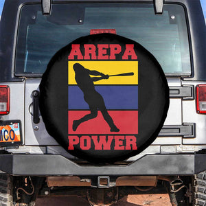 Arepa Power Venezuela Baseball Flag Spare Tire Cover Funny Venezuelan Pride Gift for Beisbol Lovers TS02 No hole Black Print Your Wear