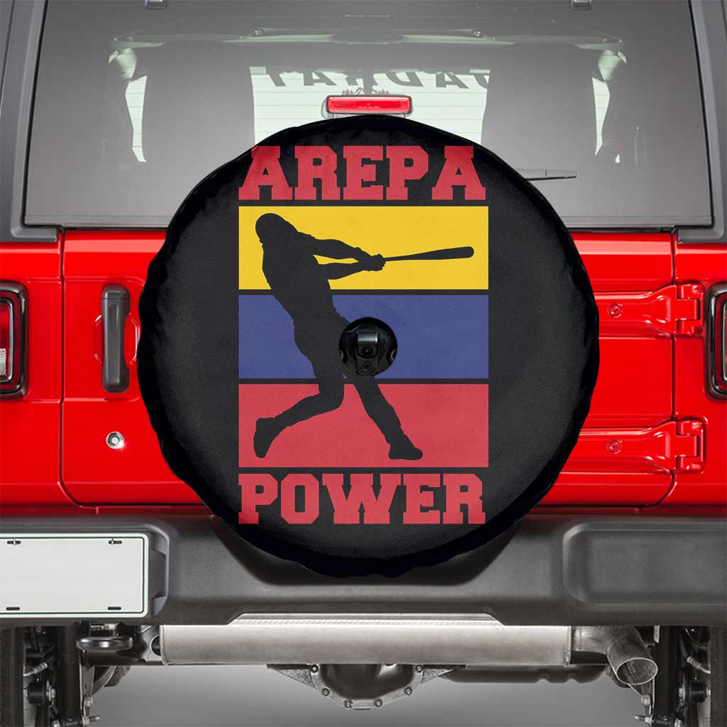 Arepa Power Venezuela Baseball Flag Spare Tire Cover Funny Venezuelan Pride Gift for Beisbol Lovers TS02 Black Print Your Wear
