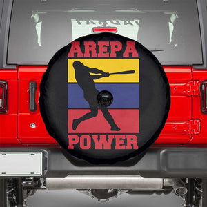 Arepa Power Venezuela Baseball Flag Spare Tire Cover Funny Venezuelan Pride Gift for Beisbol Lovers TS02 Black Print Your Wear