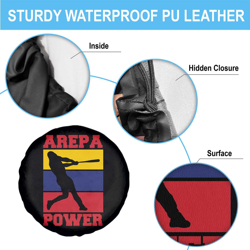 Arepa Power Venezuela Baseball Flag Spare Tire Cover Funny Venezuelan Pride Gift for Beisbol Lovers TS02 Print Your Wear